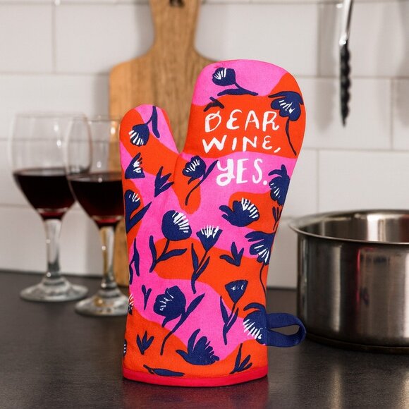Blue Q Other - Funny Oven Mitt "Dear Wine, Yes" Floral Quilted Glove Kitchen Gift